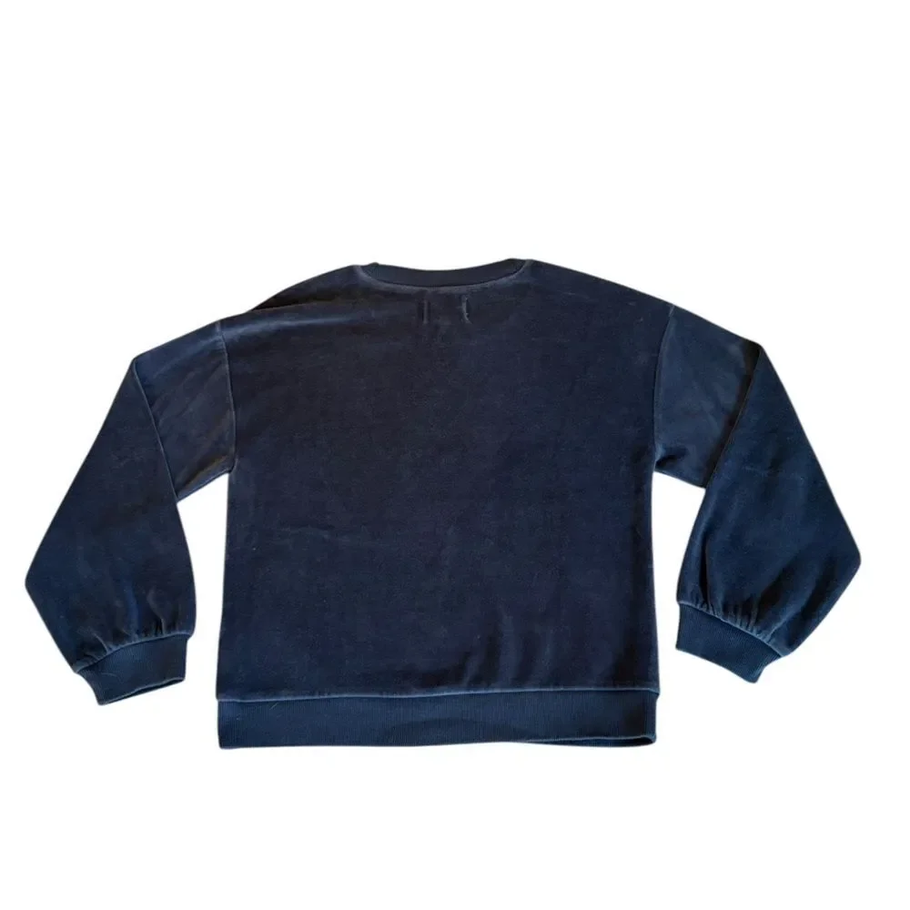 Madewell MWL Velour Crewneck Sweatshirt And Slim Joggers Set Womens XS Navy Blue